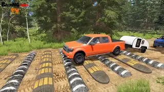 Cars vs Massive Speed Bumps vs potholes #383 beamng drive live 3