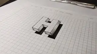 How to Draw a 3D Letter H in Paper (Easy Trick Art) 