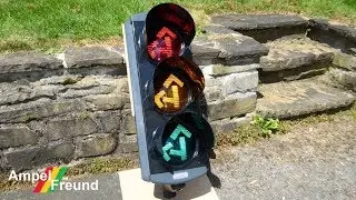 La Semaforica (Italy) Giotto LED Vehicle Signal &Oslash;210 with turn left and straight on colored lenses
