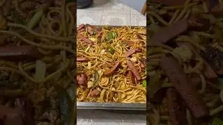Cooking chow mein in big batch #food #foryou #recipe #cooking ￼