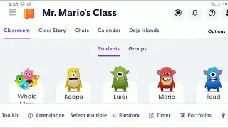Mario On ClassDojo! But Koopa & Toad Were Talking So Mario Couldn't Take The Full Video!
