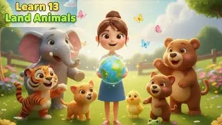 Learn 15 Land Animals for Kids | 3D Animal Learning with Teacher | Fun Educational Cartoon