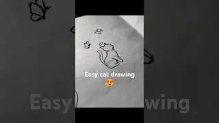 Cat and butterfly drawing..#short #viralshorts #catlover #catandbutterfly