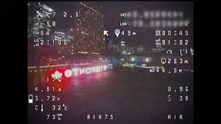 Air75 GPS Night Flight Around the Toronto Sign (FPV at Nathan Phillips Square)