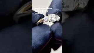 Three-Stone Engagement Ring with 1.1ct Square Radiant Diamond 💎 | Symbolic Design