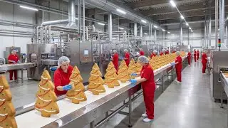 Inside Modern Christmas Cookies Factory | From Raw Ingredients to Eadible Cookies (Full Process)