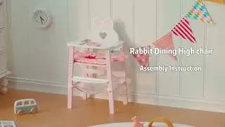 Robud Wooden Baby Doll High Chair Pink Assembly WRP31