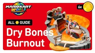 Mario Kart World - All Peach Medallion Locations in Dry Bones Burnout - 100% Completion Guide