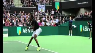 Monfils trick shot vs. Del Potro - Rotterdam 2013 (Crazy point)