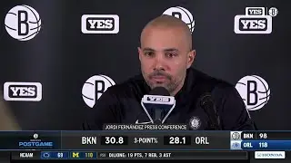 Head Coach Jordi Fern&aacute;ndez after the Nets fall to Magic