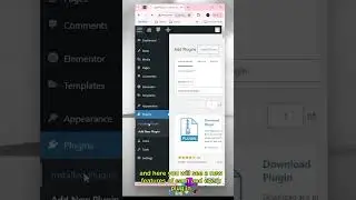 download plugin from wordpress dashboard. #wordpress #wordpresstutorial  #elementor #websitebuilder