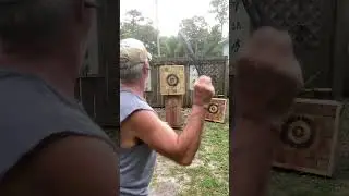 SOG Fusion Throwing Knives thrown in the board in the Playground