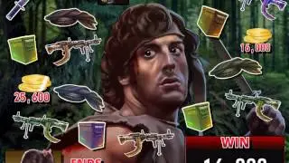 RAMBO FIRST BLOOD Video Slot Game with a FREE SPIN BONUS