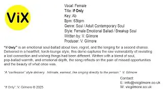 If Only (Key Ab) 63bpm (2025) Female Vocal
