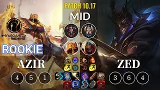 IG Rookie Azir vs Zed Mid - KR Patch 10.17