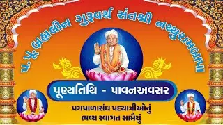 સંતશ્રી નથ્થુરામબાપા સેવાઆશ્રમ પાવનધામ ચલો સત્ કે પંથ પગપાળાસંઘ પદયાત્રીઓનું ભવ્ય સ્વાગત સામૈયું