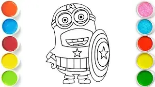 Cute Minion Drawing, Painting and Coloring for Toddlers _ Child Art
