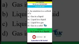 Chemistry MCQs|GK for competitive exams |GK #shorts #youtube shorts