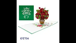 Red Rose Vase Pop Up 3D Card