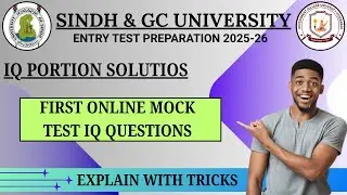 Intelligence Questions Portion Solutions || 1st Online Mock Test for Sindh & GC University Hyderabad