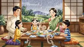 A Cozy Rural Family Life in the Rain | Ghibli Style Days