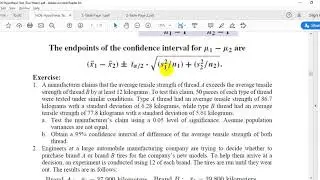 Non Pooled T Test and Interval Estimation