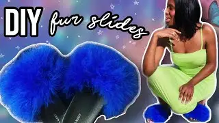 DIY: How to Make Fluffy FUR SLIDES for the Inner Baddie on a Budget in You | Under $20 !!!