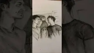 Twins in the sketchbook. They found it funny. #art #graphite #charcoaldrawing #sketch #drawing