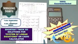 GAUSS-SEIDEL Method SHORTCUT TRICKS to find solutions for System of Linear Equations | Gauss-Seidel