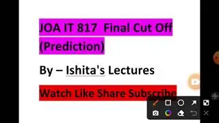 JOA IT 817 Cut Off Prediction