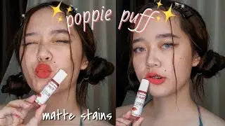 MATTE LIP TINTS?! Palavarn to!! | Poppie Puff Matte Stain Lip Tints SWATCHES!!!