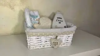 Cestini rettangolari in vimini bianco portaoggetti