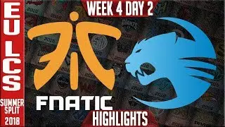 FNC vs ROC HIGHLIGHTS | EU LCS Summer 2018 Week 4 Day 2 | Fnatic vs Roccat