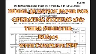 Operating Systems (BCS303) MODEL PAPER 22 scheam 3rd semester CS stream