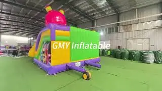 CE Certificated Monster Birthday Bounce House Alien Bouncy Castle with Dry Slide GMY Inflatables