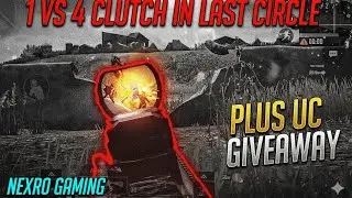 UNBELIEVABLE 1vs4 CLUTCH! 😱 Don't Miss the End! (UC Giveaway Inside) 💸#pubg#bgmi 
