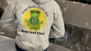 inner bean outer zen brew good vibes sand hoodie male