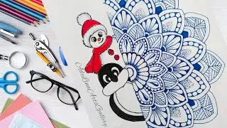 How To Draw Cute Mandala Art With Measurements | Creative Art Work | #youtube #youtubevedio #drawing