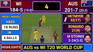 Australia Vs West Indies T20 World Cup Match Score & Commentary | AUS vs WI T20
