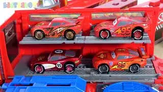 Disney pixar cars various mack trucks and lightning mcqueen cars toys play