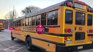 School Bus Spotting at the HS for AM route WITH SNOW ON THE GROUND 