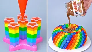 Yummy! Skittles Heart Cake Transformation 🍬 Skittles heart shaped cake