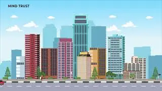 City 2d Cartoon Animation Loop Video । Loop Animation Background । Mind Trust