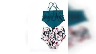 Review: . Biqu&iacute;ni Feminino De Cintura Alta Floral S&oacute;lido