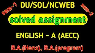 English A du sol solved assignment,sol solved assignment core english