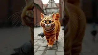 My Cute Cat in Taipei &mdash; Pigeons Too Close. #3danimation #cutecat