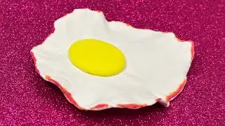 egg omelette miniature making with  clay | miniature clay art food  | felacia