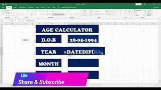 [Hindi] Age Calculator in Excel | Advance Excel Tutorials
