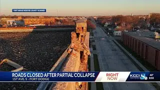 Fort Dodge streets closed after building facade collapse