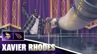 Xavier Rhodes Leads Skol Chant & Sounds Gjallarhorn Prior to Vikings vs. Cardinals Game
